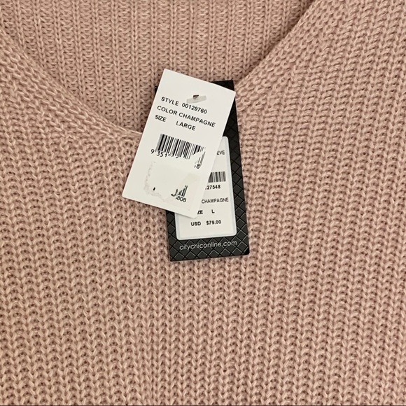 City Chic Jumper Eyelet Sweater Size L - Picture 4 of 7